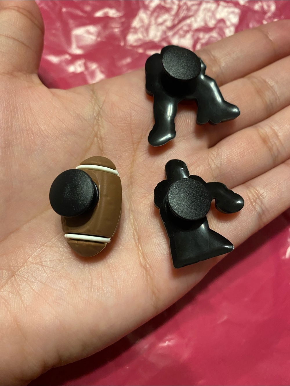 Football Themed Shoe Charms - Red, Blue & Brown - Picture 5 of 5